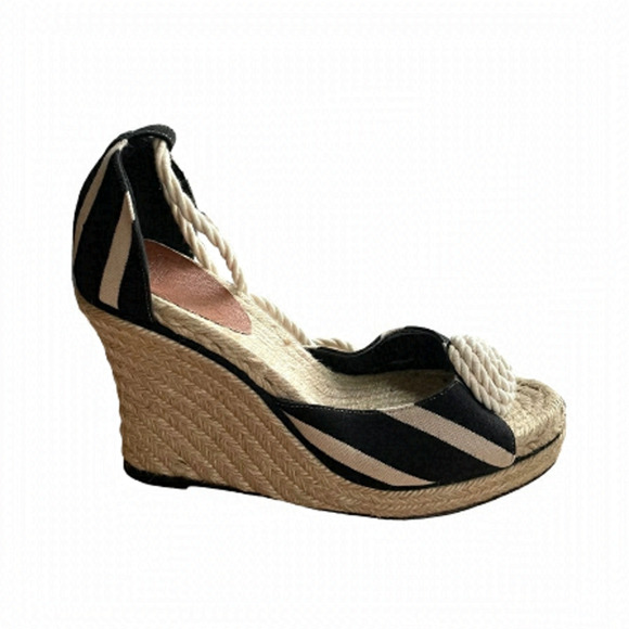 Kate SPADE Open Toe Wedges Espadrilles Sandals Ankle Ties 9 - Picture 1 of 13